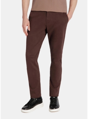 Brązowe spodnie chino z bawełną