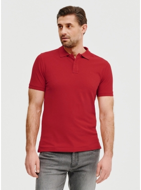 Gładki t-shirt polo w czerwonym kolorze